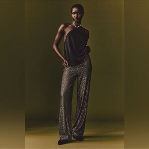 H&M Dark Grey Sequined Pants NWT